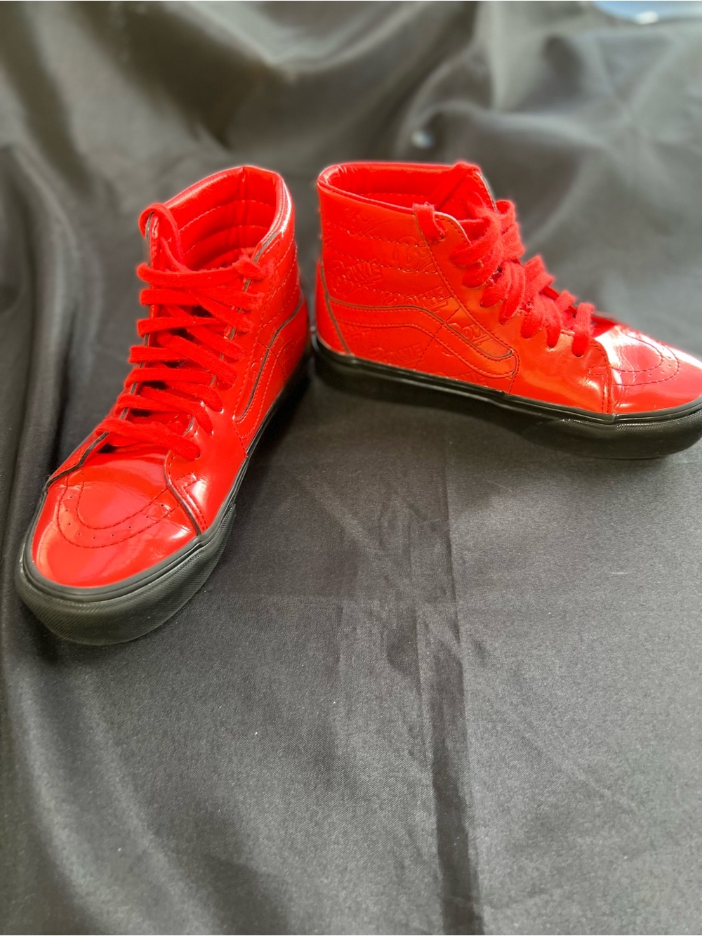 David Bowie Vans Red High-Top Sneakers/Skate shoes - Picture 4 of 13
